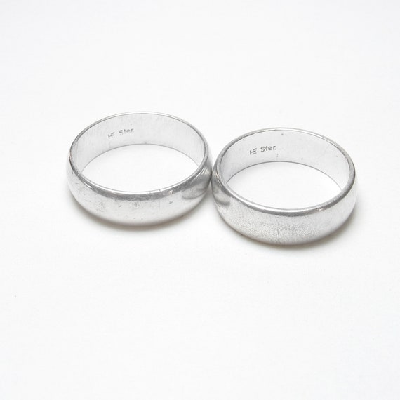 JEWELRY SET Two Sterling Silver Basic Design Wide… - image 2