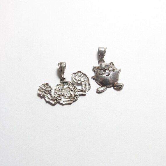 JEWELRY SET Two Sterling Silver Pokemon Character… - image 1