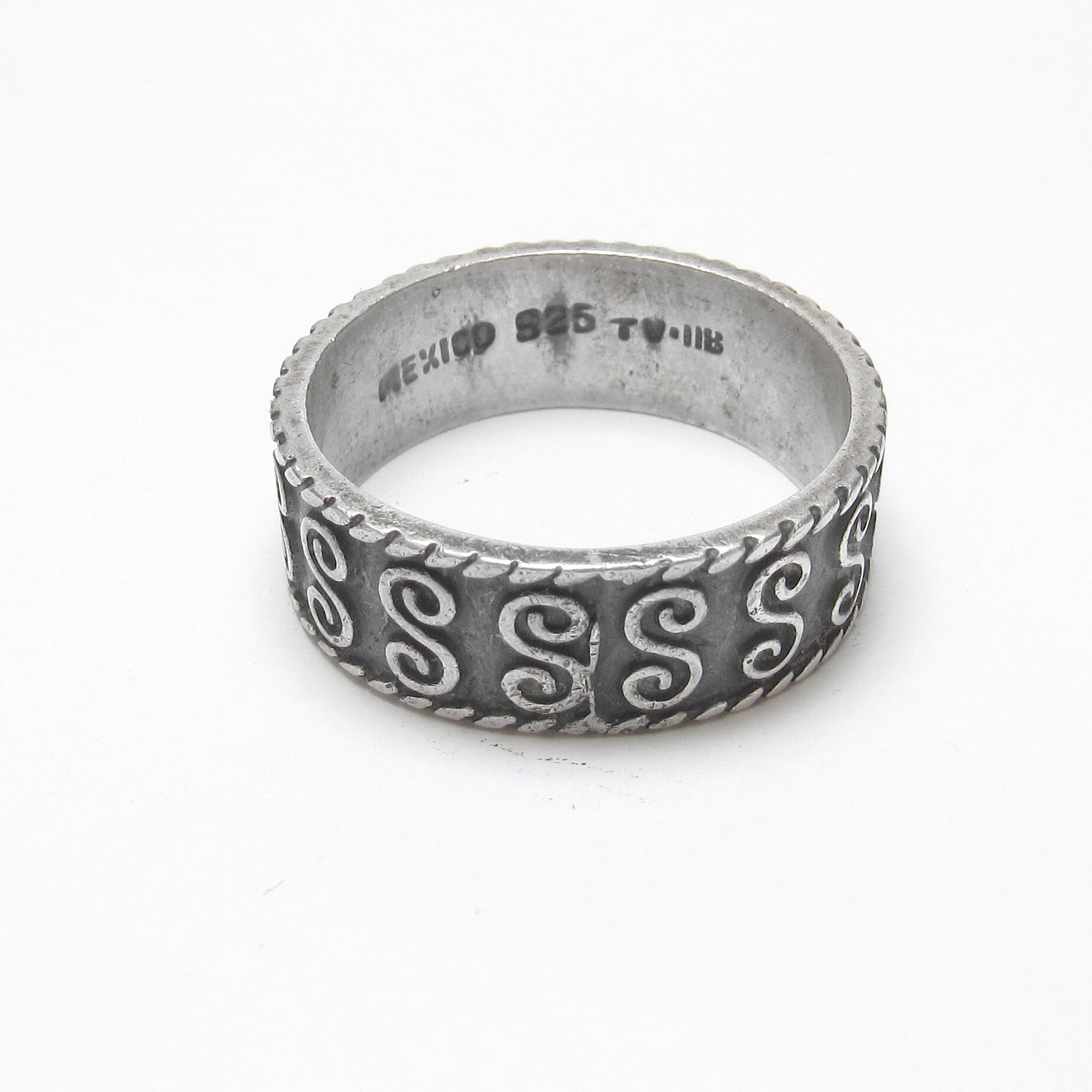 Men's Sterling Silver Wide S Design Band Style Ring 1980's Vintage - Etsy