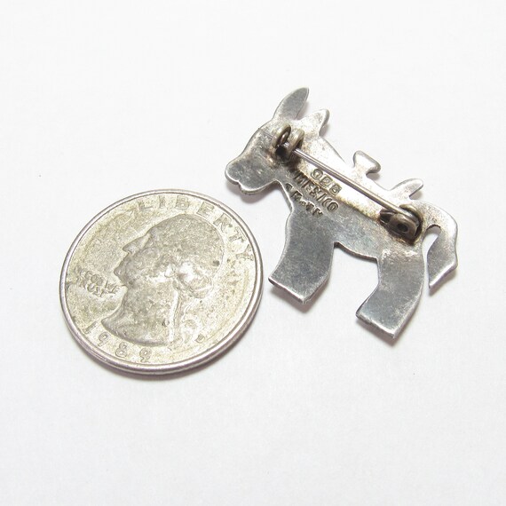 Mexican Sterling Silver SHOCKED Donkey Brooch Pin… - image 3