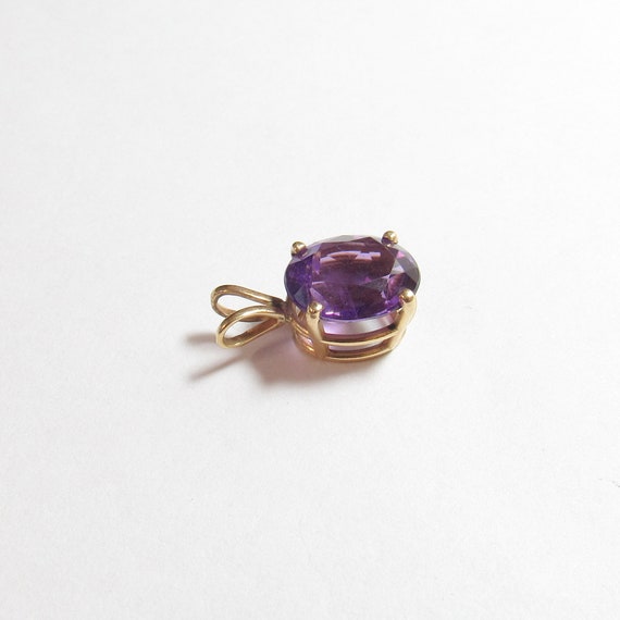 14K Yellow Gold 3.40 Ct Natural Grape Purple Amet… - image 2