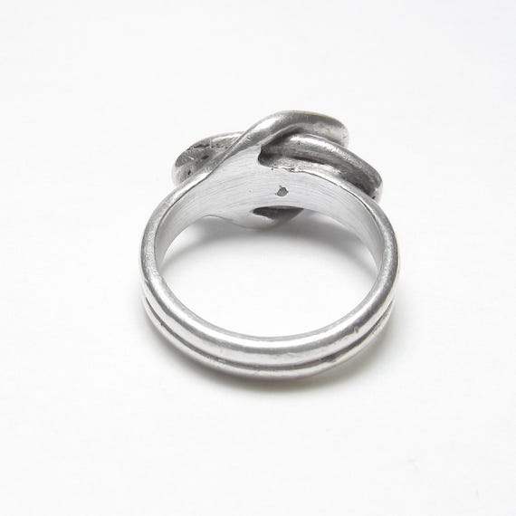 Sterling Silver Hook Over Nail Design Ring Vintage - image 3