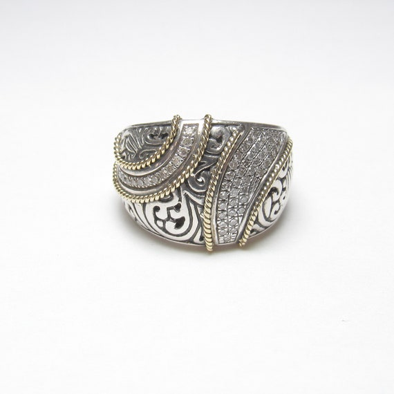 EFFY Pave Collection Sterling Silver And 18K Yello