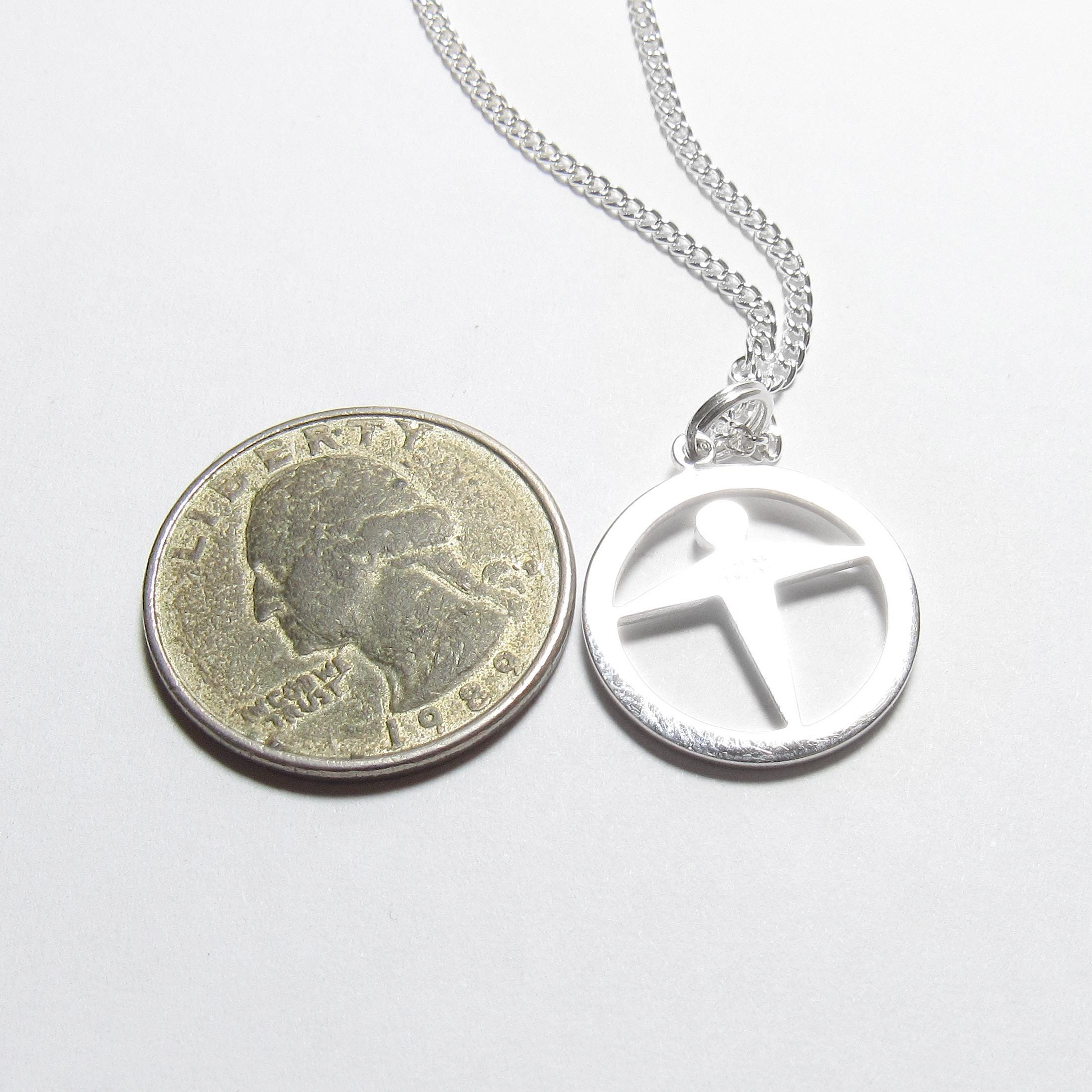 TIFFANY & CO Sterling Silver Manpower Unity Symbol Pendant With 