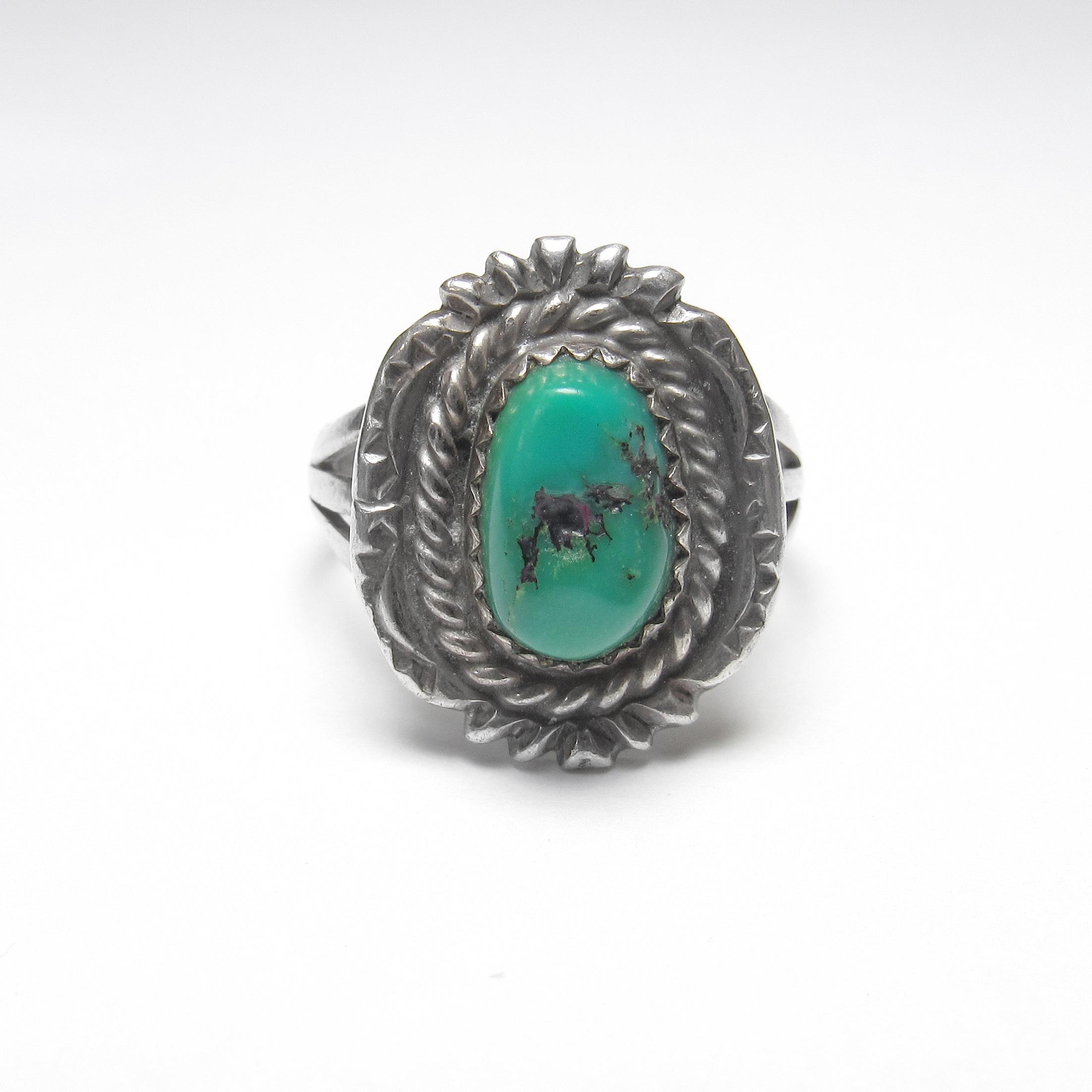 ANNIE CHAPO Navajo Sterling Silver 1.50 Ct Natural Blue Royston 