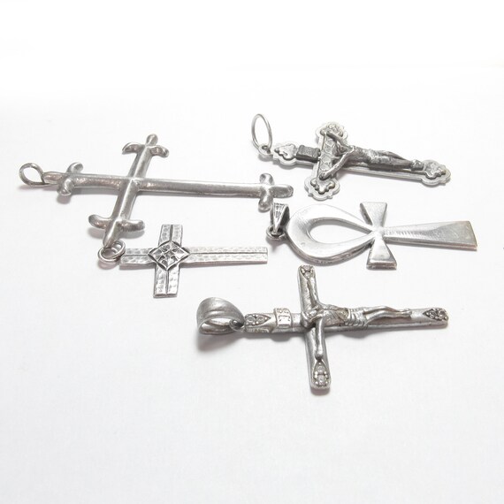 DEALER'S LOT Of Five Different Sterling Silver Cr… - image 2