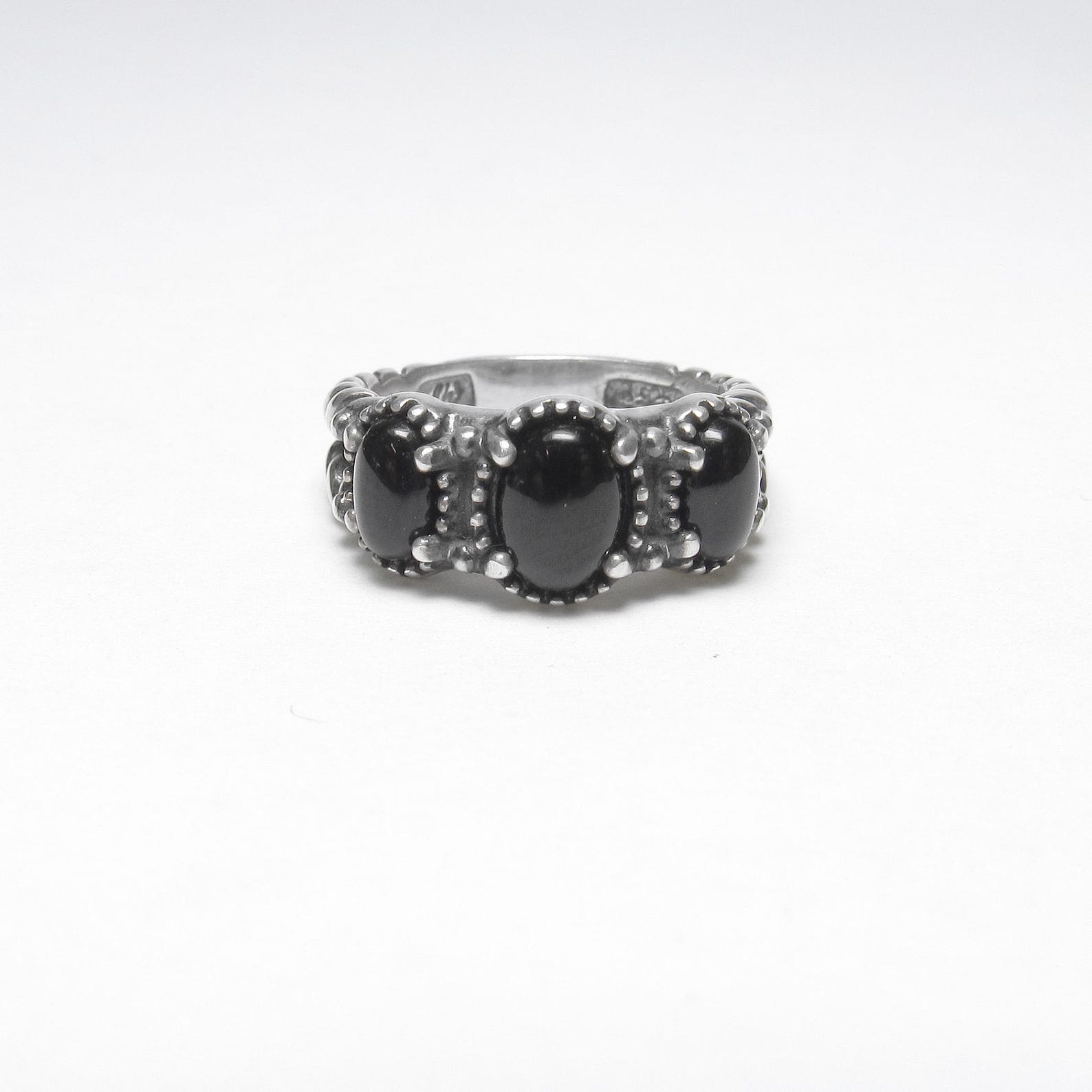 Relios Silver Rings CAROLYN POLLACK Relios Sterling Silver Natural American West Black Onyx ...