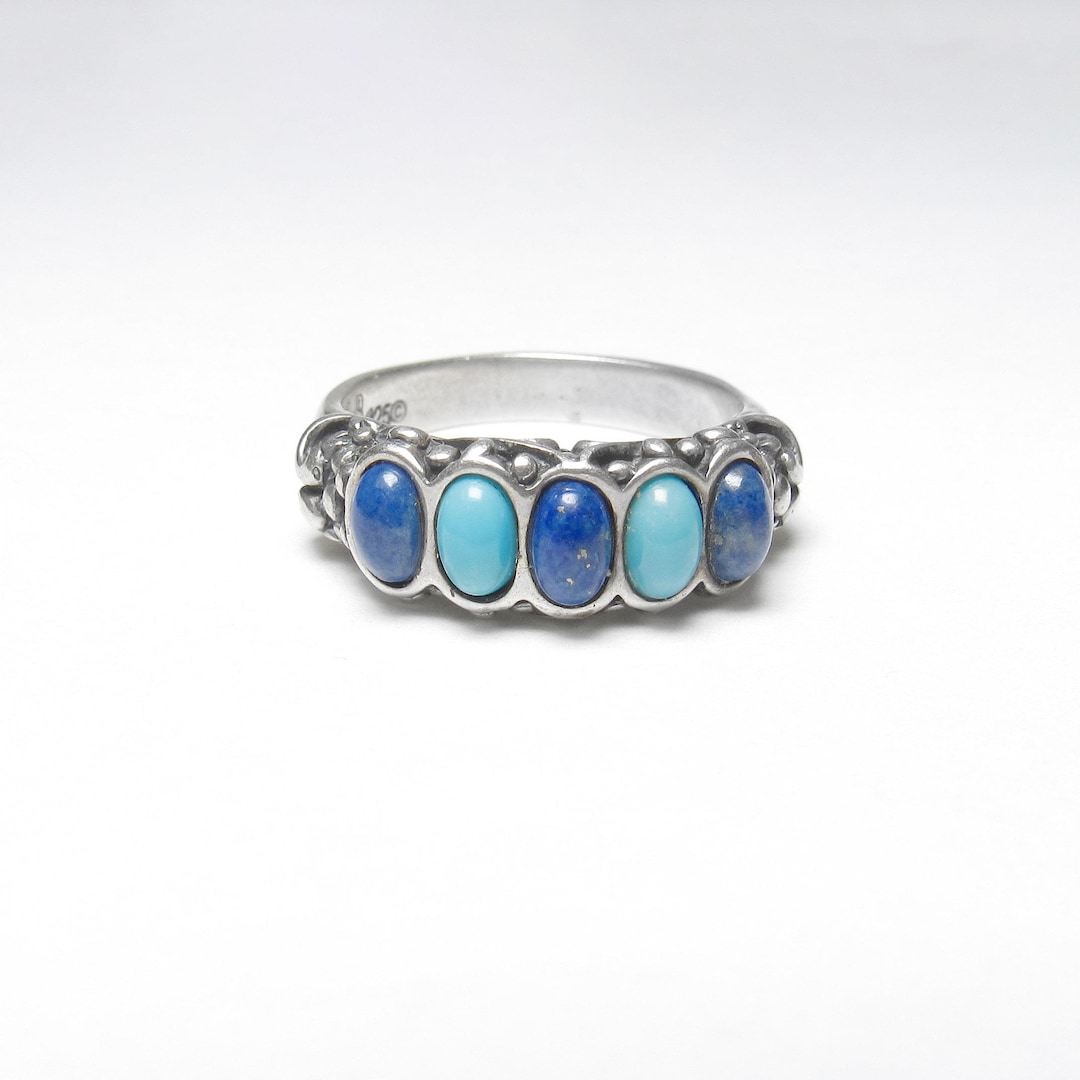 Relios Silver Rings CAROLYN POLLACK Relios Sterling Silver Natural Blue Turquoise and Lapis ...