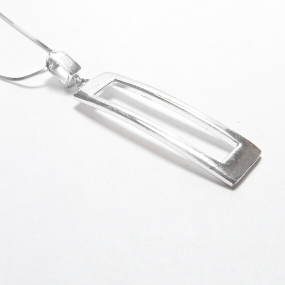 MWS Sterling Silver Simple Rectangle Shape Pendan… - image 2