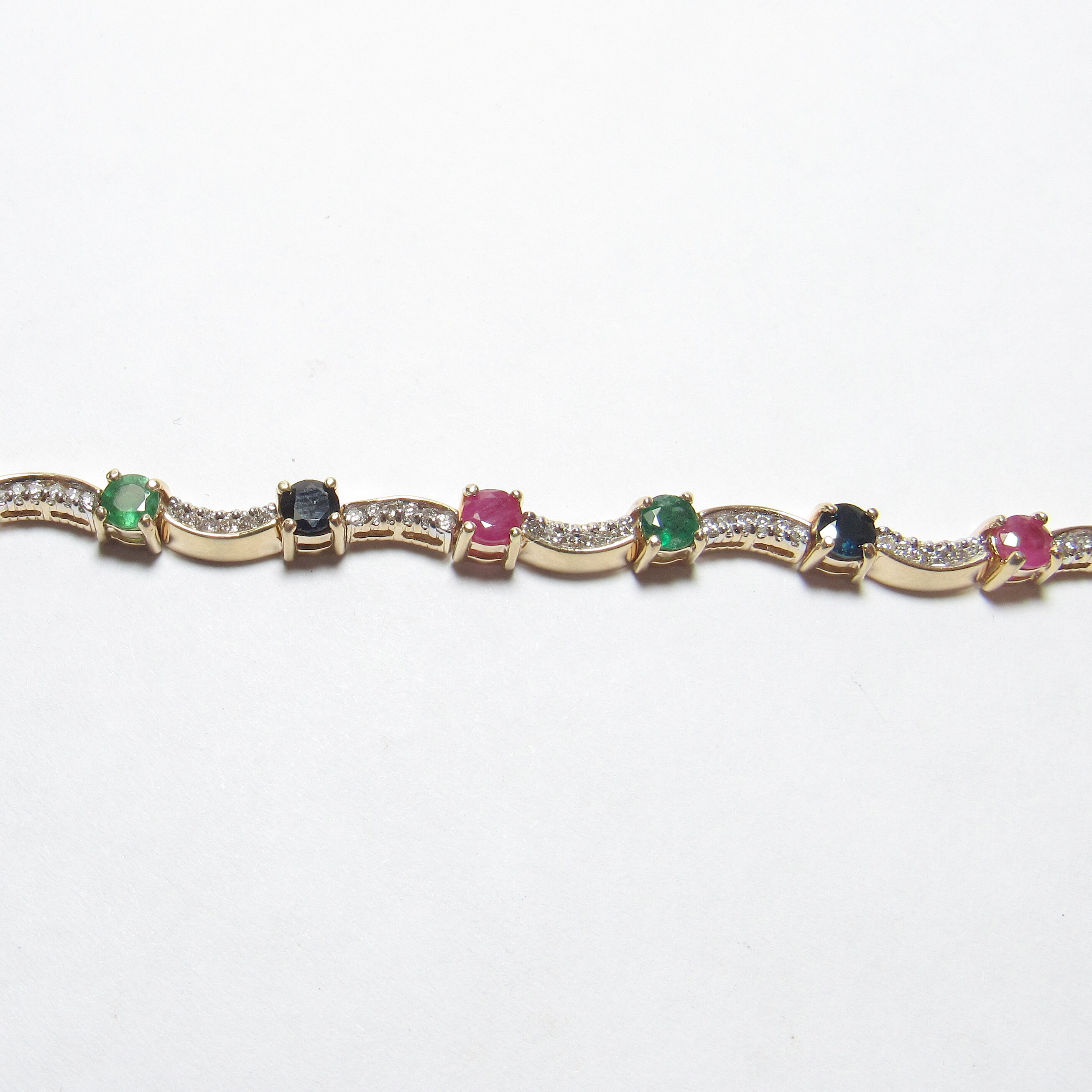 BAITH 14K イエローゴールド 天然サファイア、ルビー、エメラルド