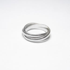 Bague à rouler en argent sterling trois pièces vintage