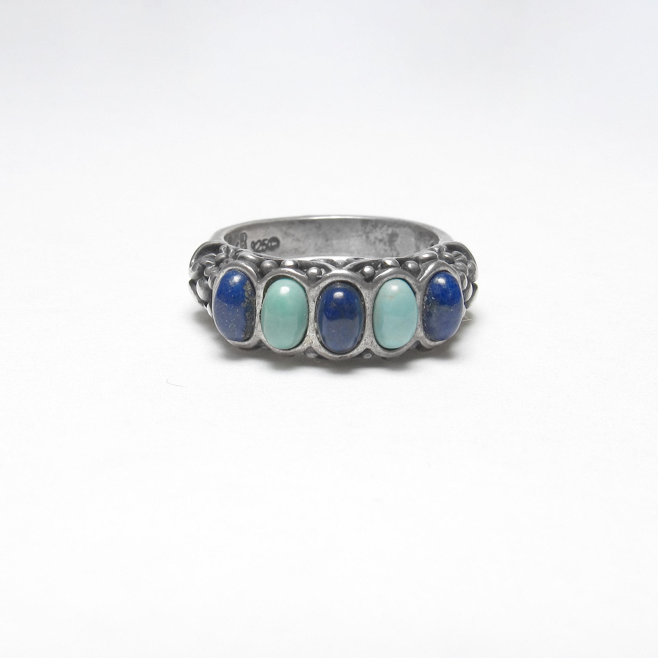 Relios Silver Rings CAROLYN POLLACK Relios Sterling Silver Natural Blue Turquoise and Lapis ...