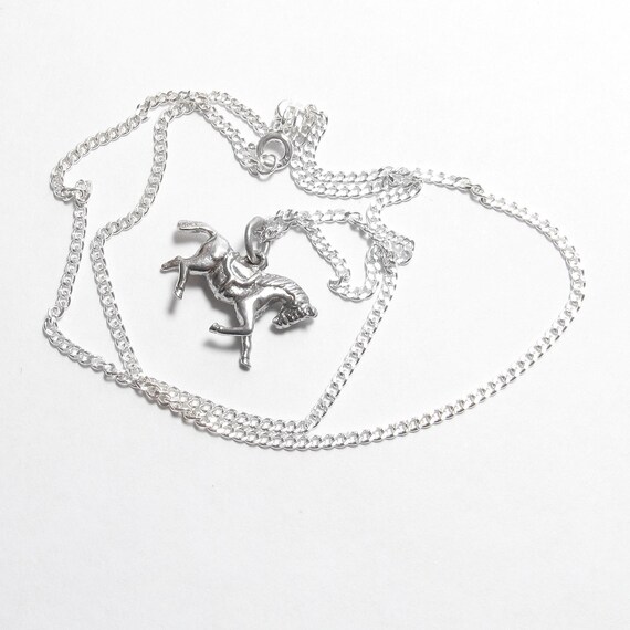 DEALER'S SPECIAL Sterling Silver Saddled Galloping Horse Pendant