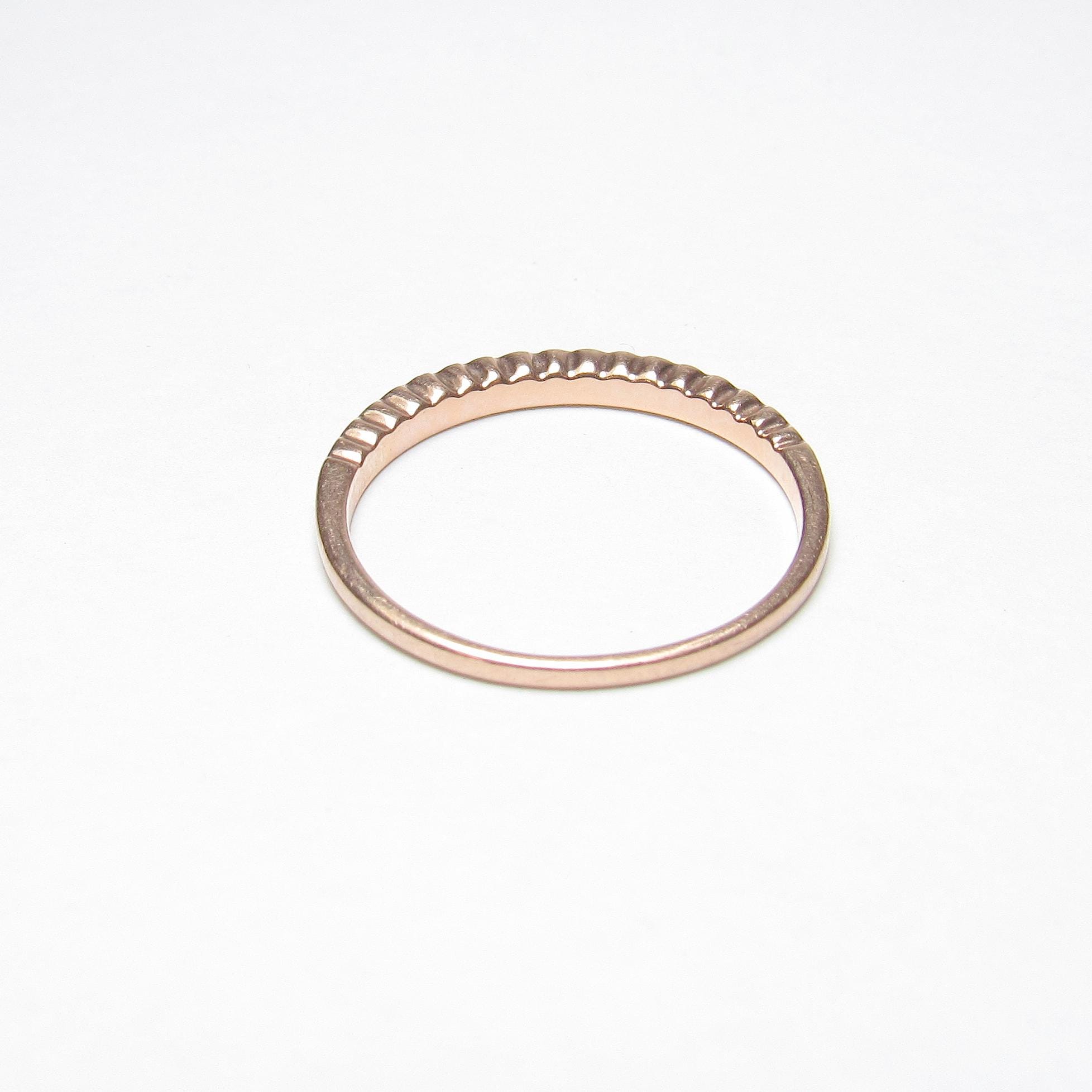 GEMS ONE 14K Rose Gold 17 Natural Brilliant Cut Diamond Ruffle Top Band ...