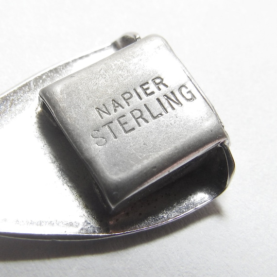 NAPIER Sterling Silver Etched Ripple Shield Link Statement
