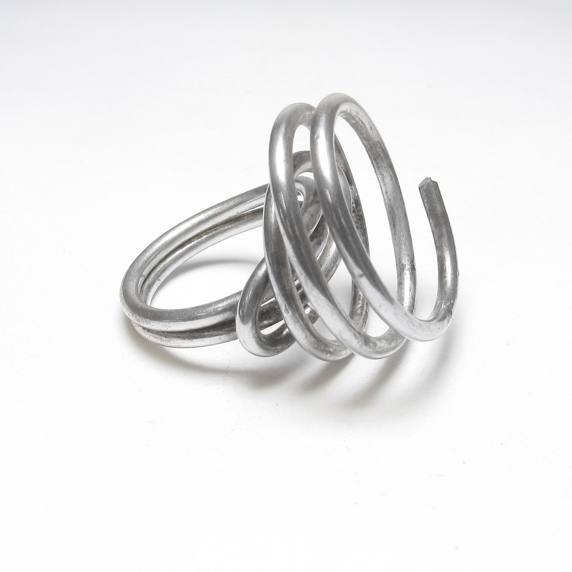 Long Spring Ring Large Sterling Silver Twist Coil Spring Ring Statement Ring Vintage - Etsy