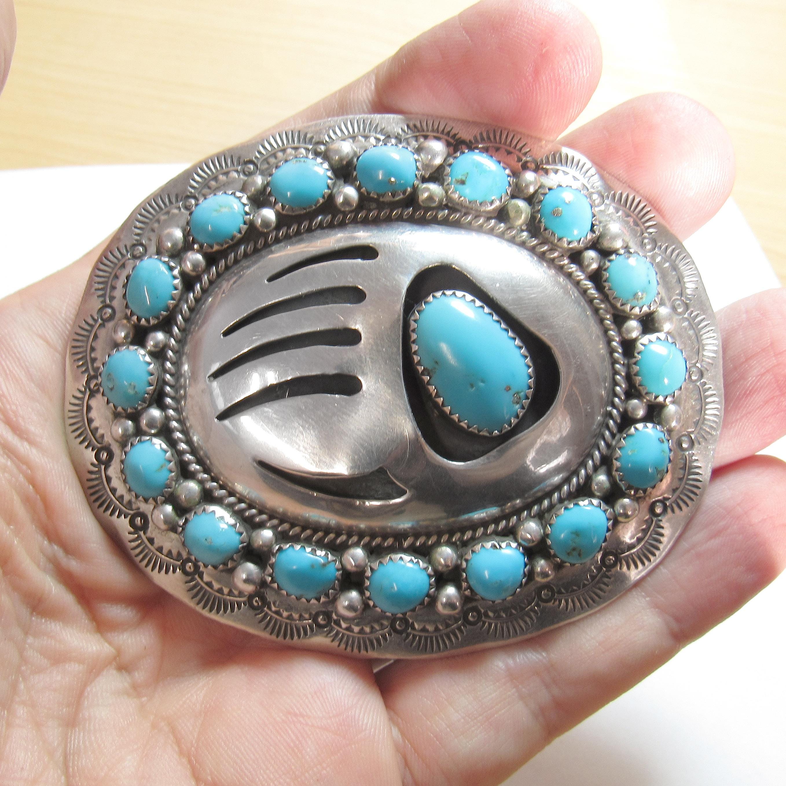 WILBUR MUSKET Navajo Sterling Silver Natural Blue Morenci