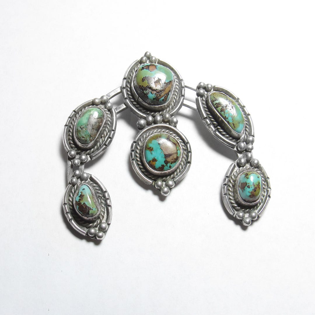Large Southwestern Sterling Silver Natural Blue Royston Turquoise