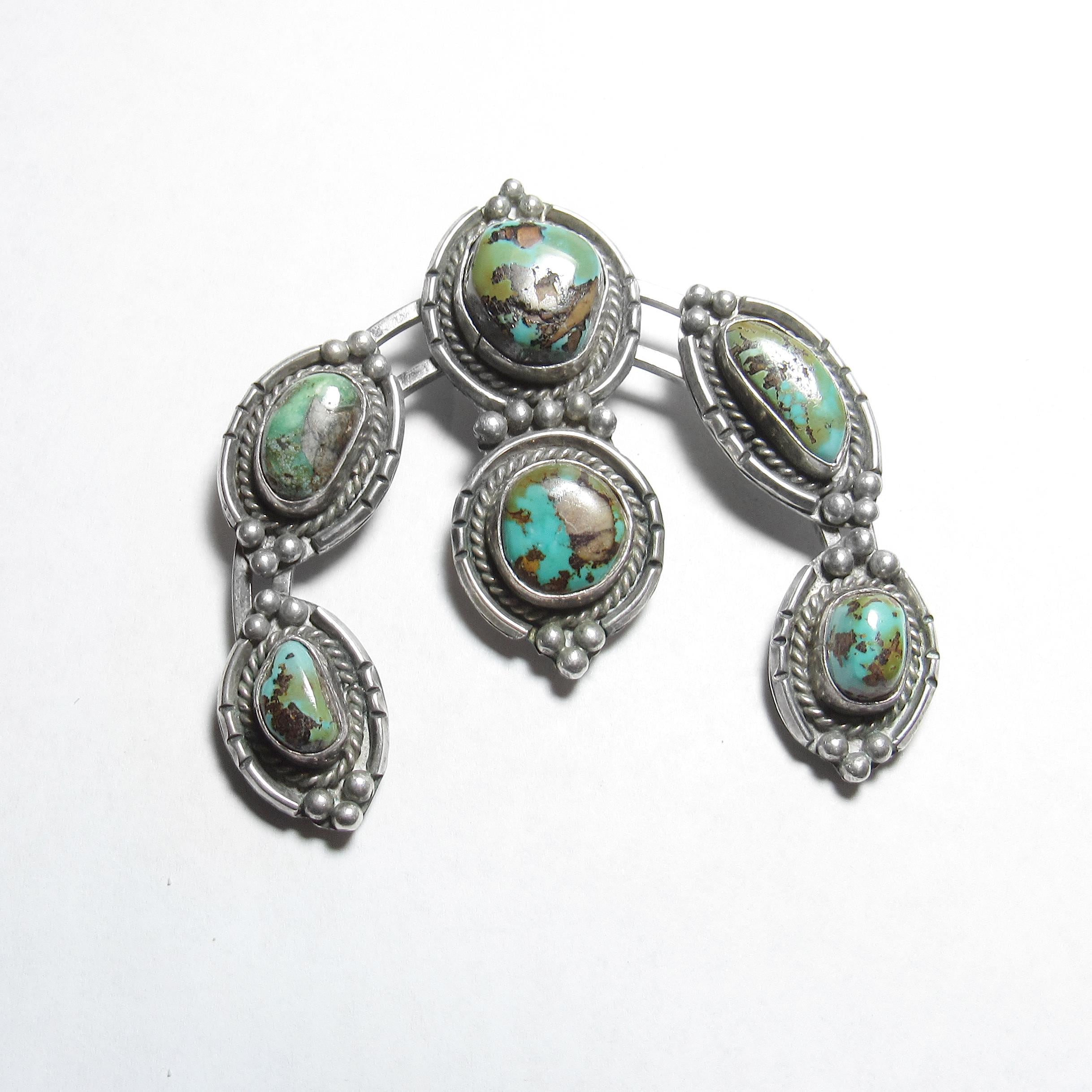 Large Southwestern Sterling Silver Natural Blue Royston Turquoise