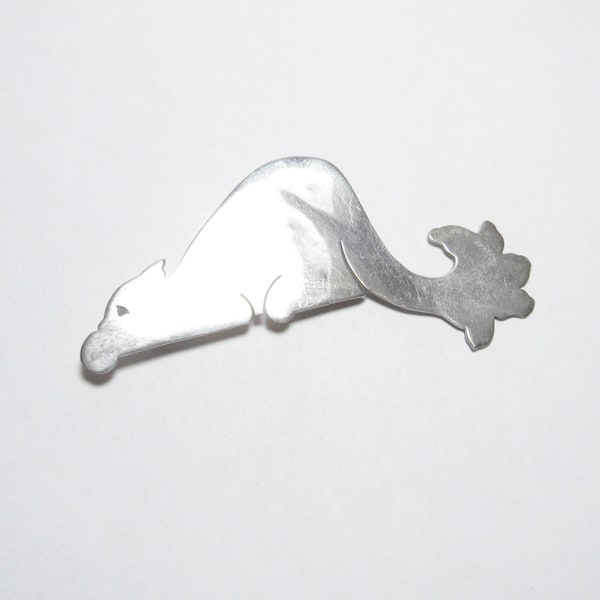 Large CRISSMAN Sterling Silver Ready To Pounce Cat Brooch Pin Vintage