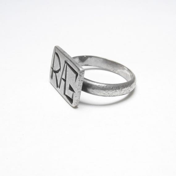 Sterling Silver Initials "RAG" Rectangle Top Mono… - image 2