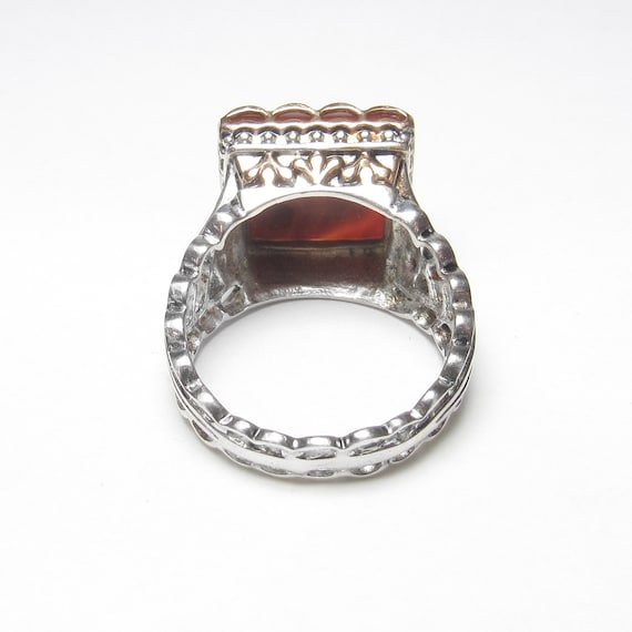 Large Sterling Silver And 10K Rose Gold 10.00 Ct … - image 3