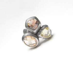 SILPADA Southwestern Sterling Silver Natural Three Shade Orange Citrine Ring 5.00 Cts Vintage