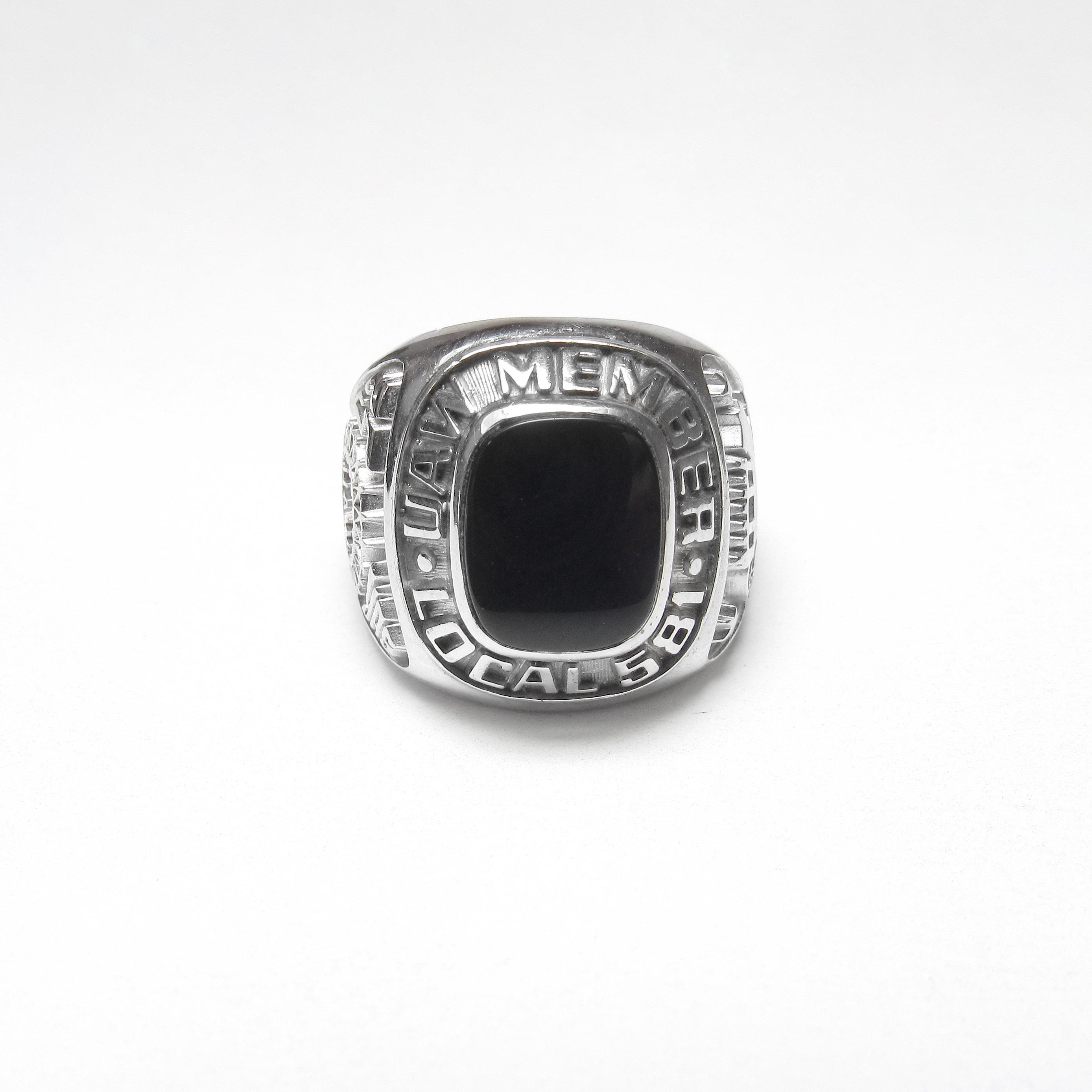 Men's Sterling Silver UAW United Auto Workers 25 Years