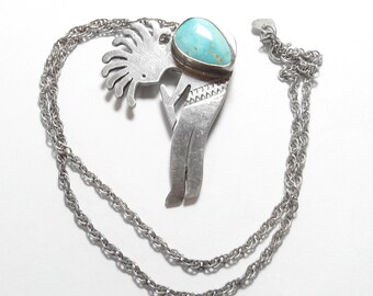 EDDIE CHEE Navajo Sterling Silver 3.00 Ct Natural Blue Candelaria