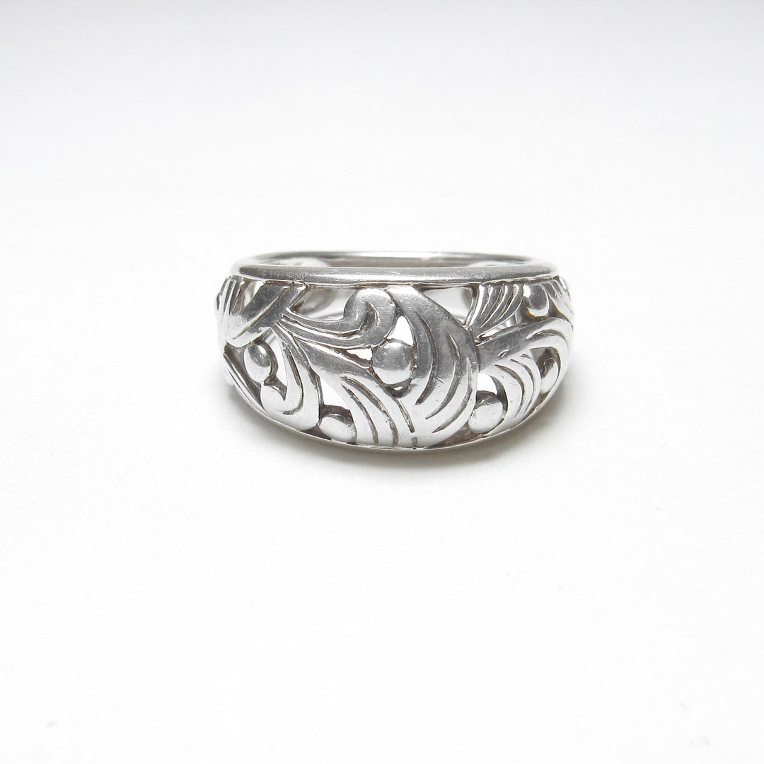 アクセサリー vintage design ring silver925 MARK WASSERMAN SAMARA Sterling Silver Carved Paisley Wind