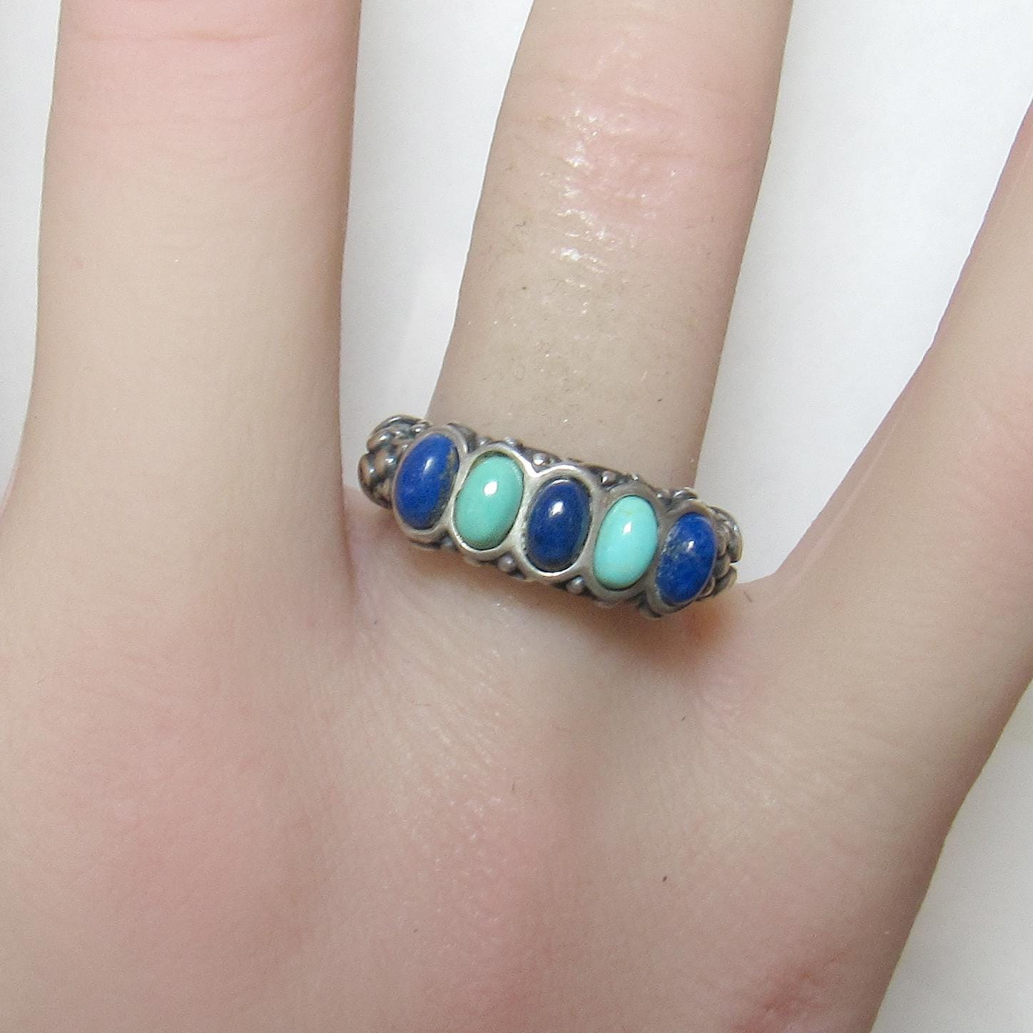 Relios Silver Rings CAROLYN POLLACK Relios Sterling Silver Natural Blue Turquoise and Lapis ...