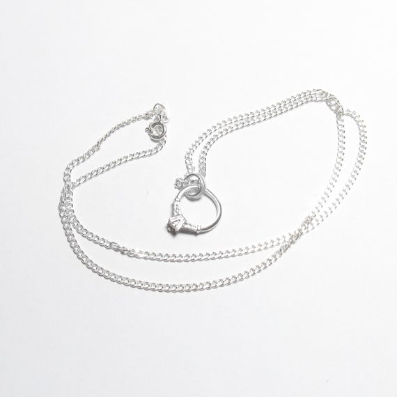 Sterling Silver Solitaire Ring Pendant Holding Wh… - image 4