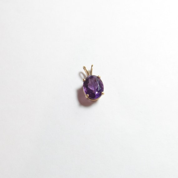 14K Yellow Gold 3.40 Ct Natural Grape Purple Amet… - image 1