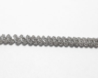 MILOR Italy Sterling Silver Textured Twist Design Chain Bracelet Vintage