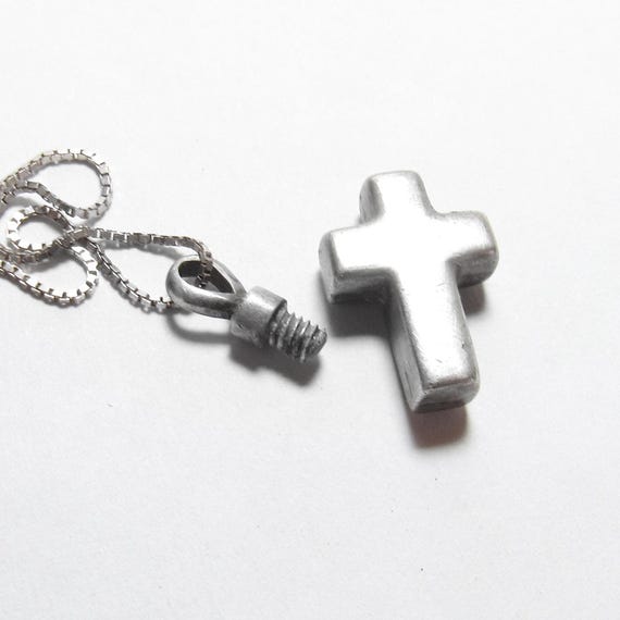MADELYN Sterling Silver Basic Cross Urn Mourning … - image 4