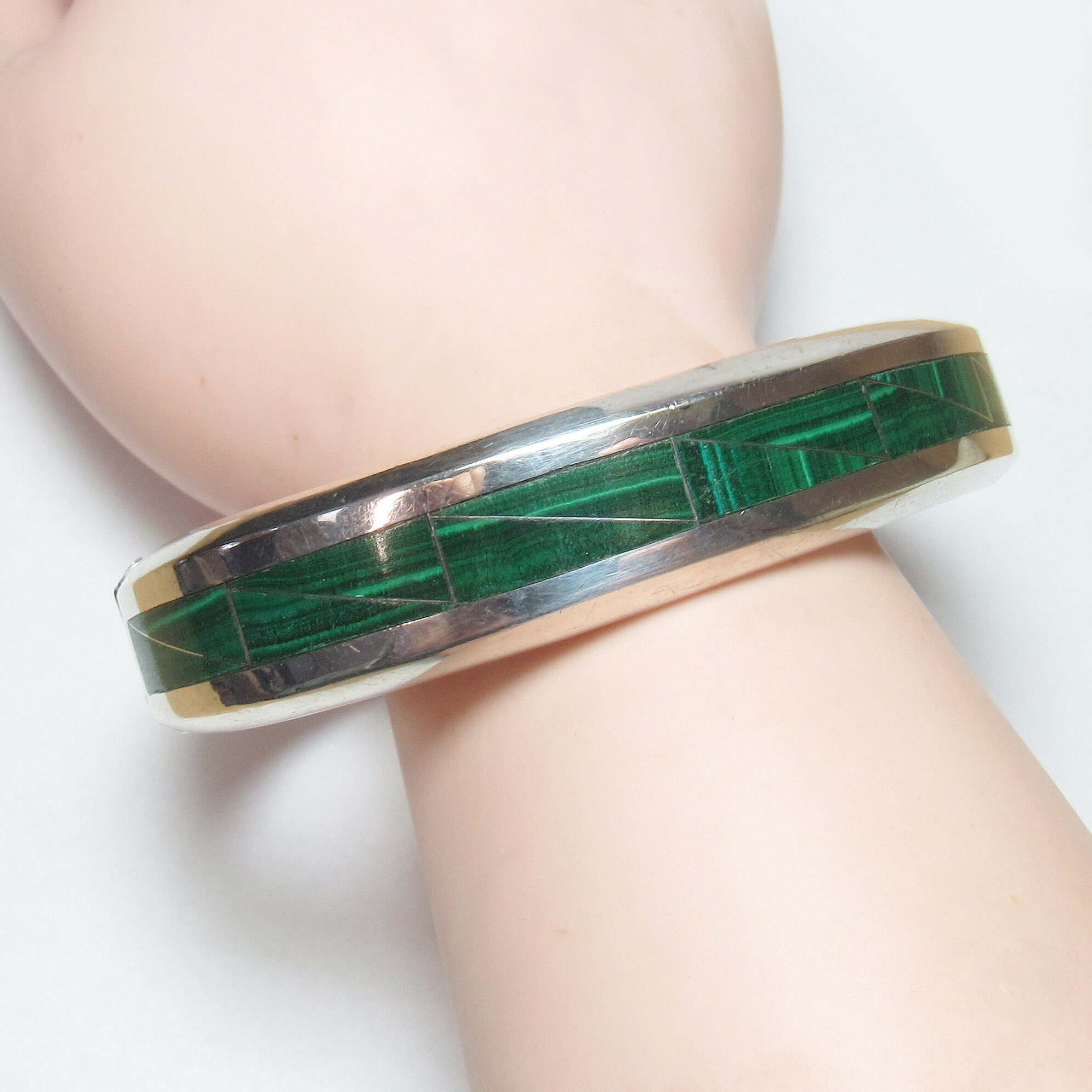 【2024年】お歳暮ギフト Natural Silver Sterling Southwestern Heavy Inlay Green Rich 帽子