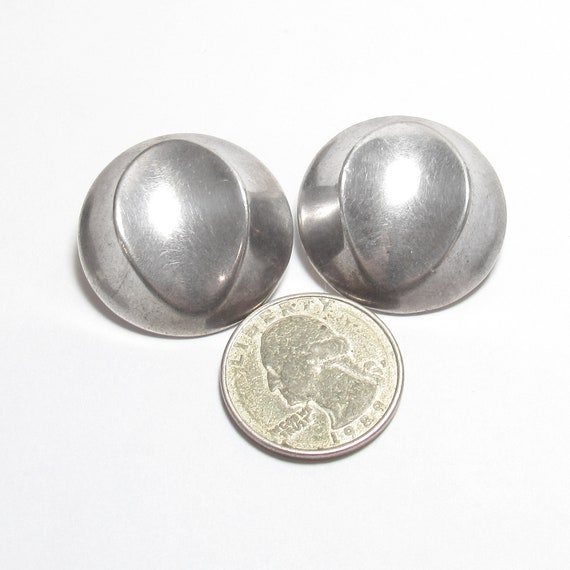 JONDELL Sterling Silver Indent Design Round Clip … - image 2