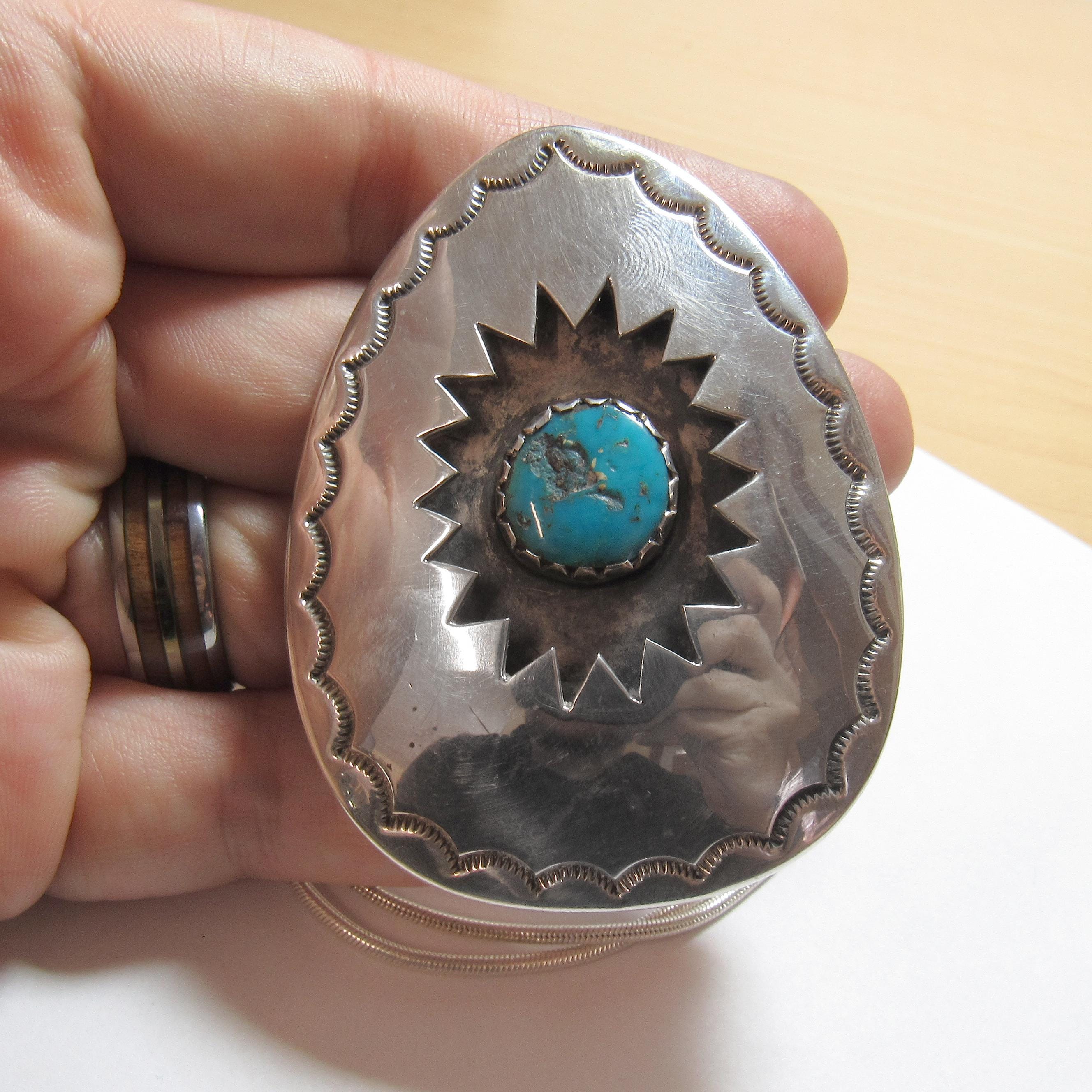 Huge GEORGE JONES Navajo Sterling Silver 5.00 Ct Natural Blue
