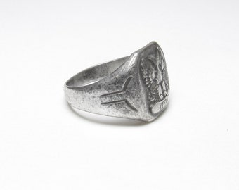 ブランドバッグ通販サイト Fraternal 1940's Ring Silver Sterling FOE Eagles of Order 22号～