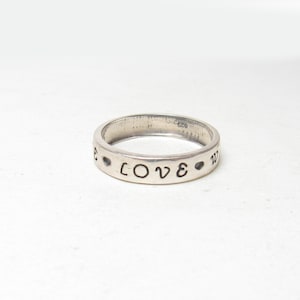 Sterling Silver TRUE LOVE WAITS Band Style Ring Vintage