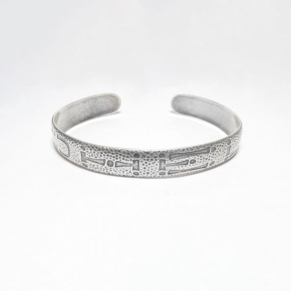 WOHELO Tsimshian Sterling Silver Campfire Girls Tribal Symbol Cuff