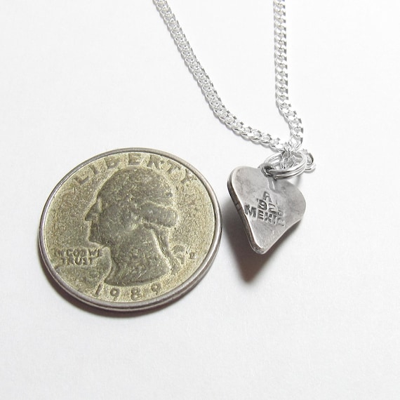 Southwestern Sterling Silver 0.10 Ct Natural Cherry Red Garnet Heart Shape Pendant With Chain Vintage View 3