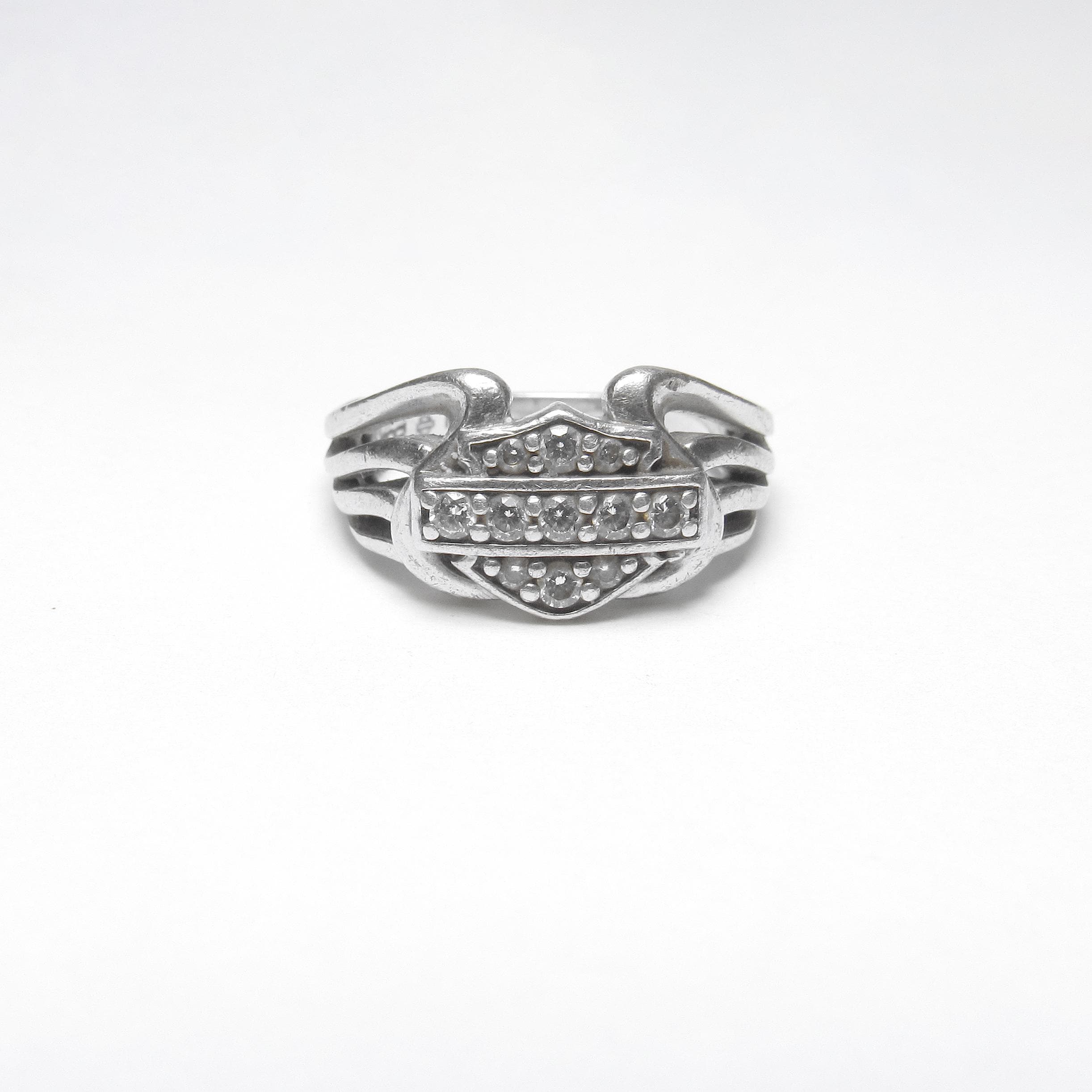 MOD HARLEY DAVIDSON Sterling Silver Lab Created Cubic Zirconia