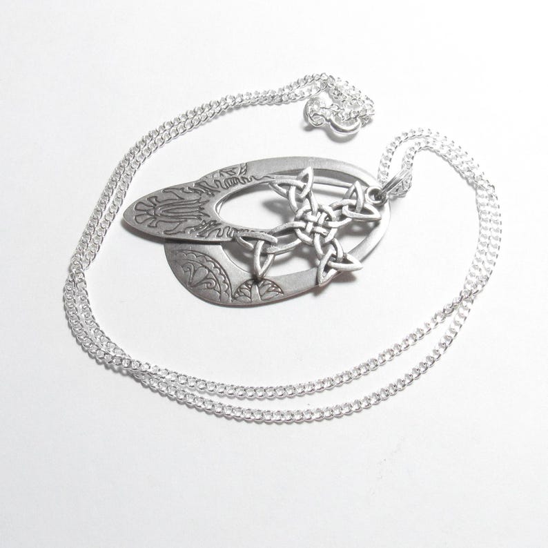 ATI Sterling Silver Celtic Trinity Knot Cross With Two Etched Pendants ...