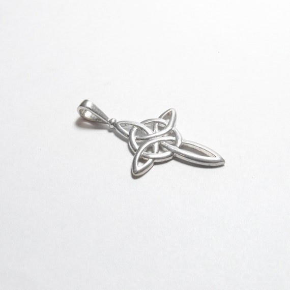 Sterling Silver Trinity Knot Celtic Cross Protect… - image 2