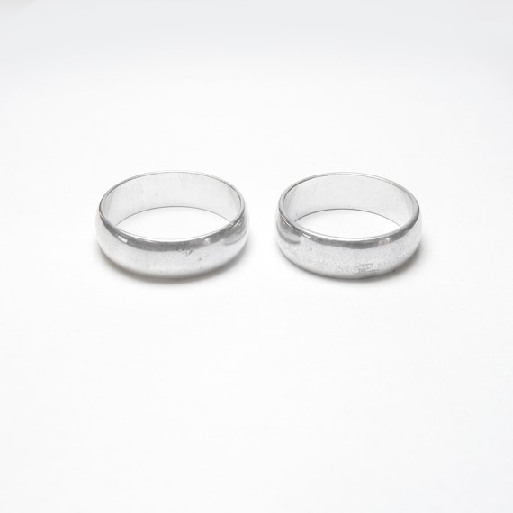 JEWELRY SET Two Sterling Silver Basic Design Wide… - image 1