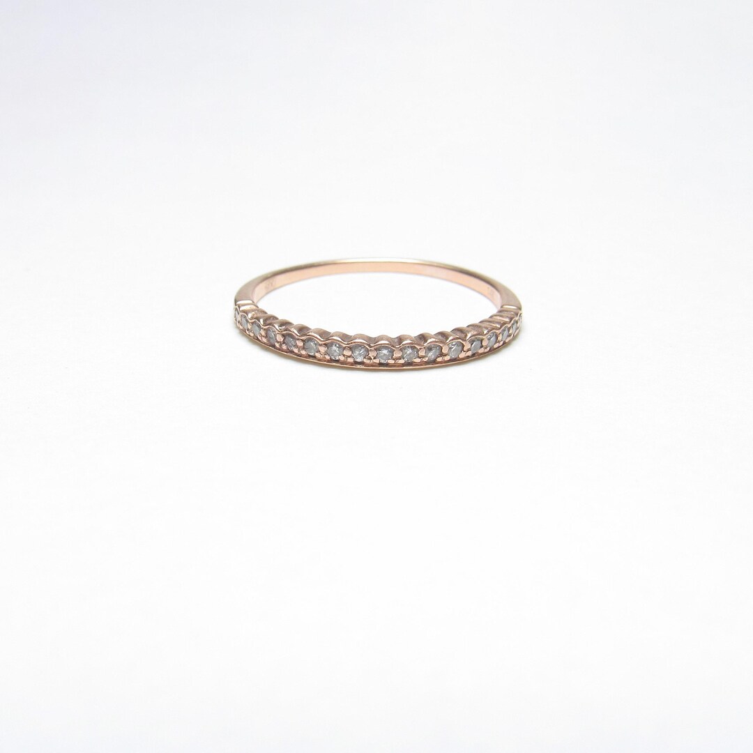 GEMS ONE 14K Rose Gold 17 Natural Brilliant Cut Diamond Ruffle Top Band ...