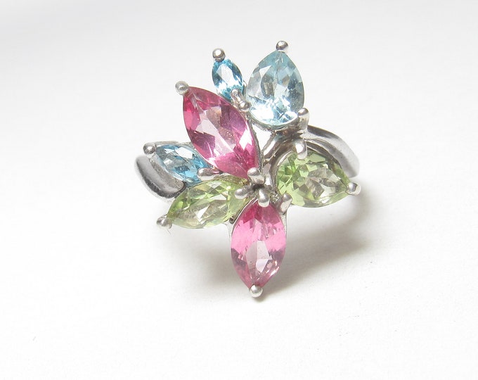 Elli PREMIUM Ring Peridot Topas Mondstein Glamour 925