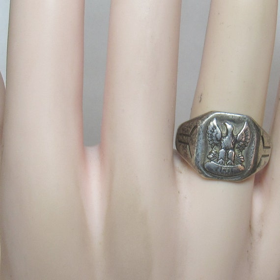 2024人気新作 Fraternal 1940's Ring Silver Sterling FOE Eagles of Order 18号~