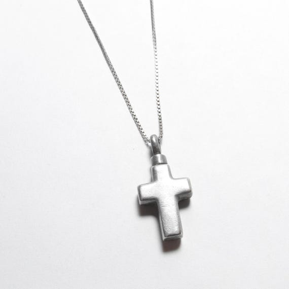 MADELYN Sterling Silver Basic Cross Urn Mourning … - image 1